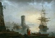 Adrien Manglard Mediterranean port painting